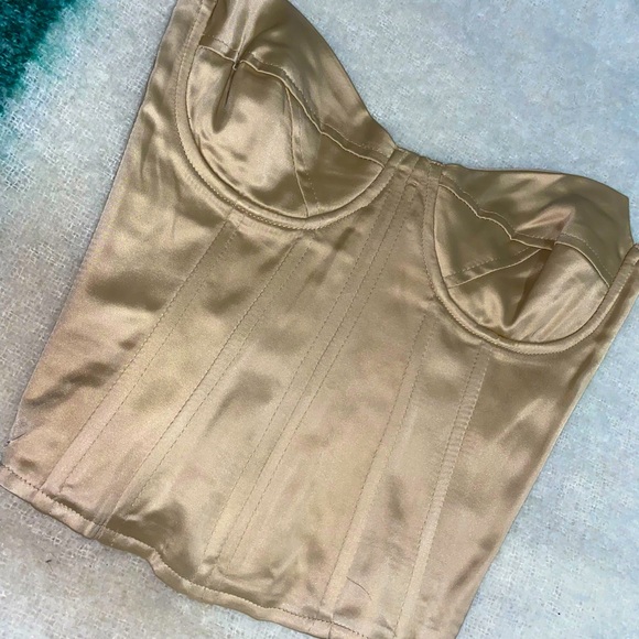 Satin corset top, zipper back, size US 8 - Picture 3 of 6